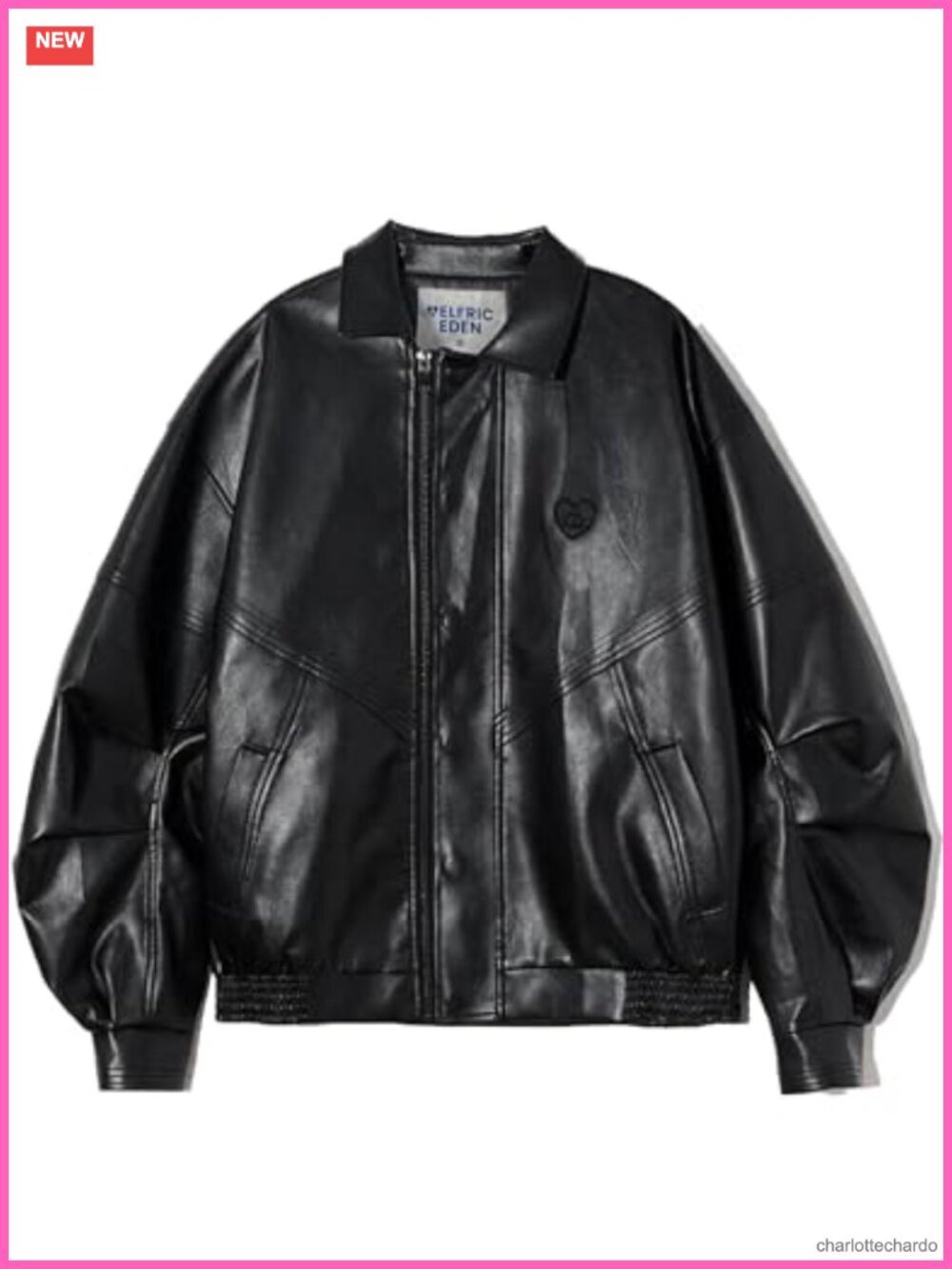 Oversized Y2k Faux Leather Motorcycle Bomber Jacket